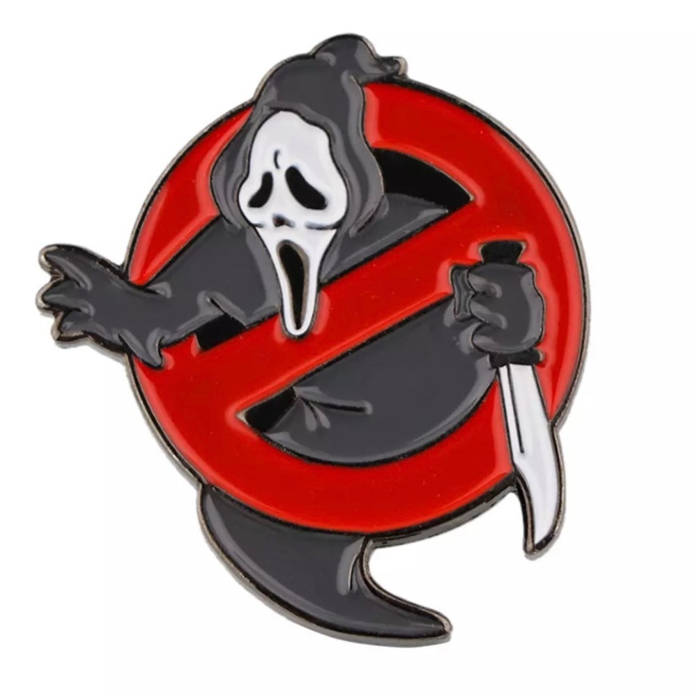 Scream Scary Movie with Ghostbusters Mashup Enamel Pin